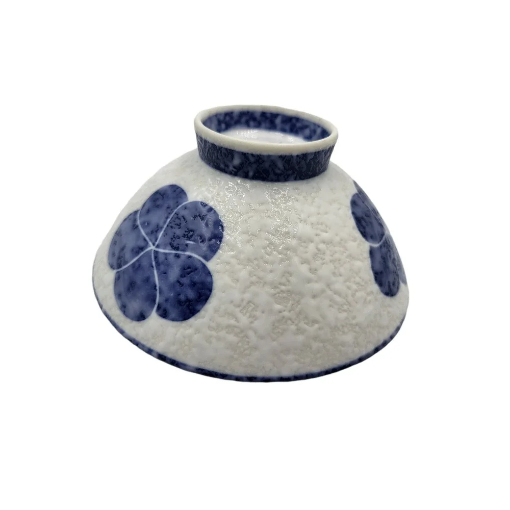Vintage Japanese Textured Floral Porcelain Farmhouse Boho Rice Dish Trinket Bowl